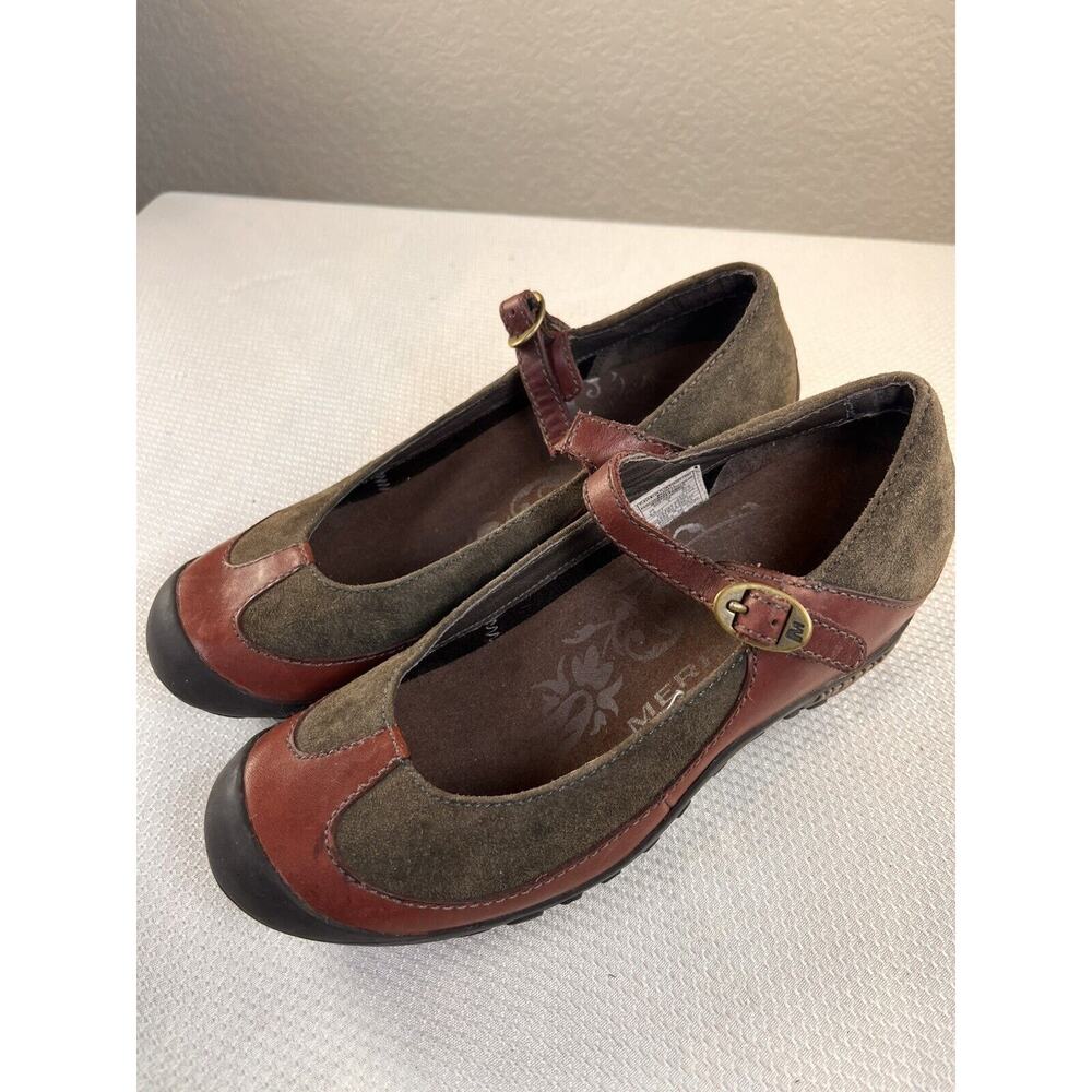 Merrell Womens Plaza Mary Jane 7.5 M Saddle Brown‎ Brick Suede Leather J46102 - Picture 6 of 11